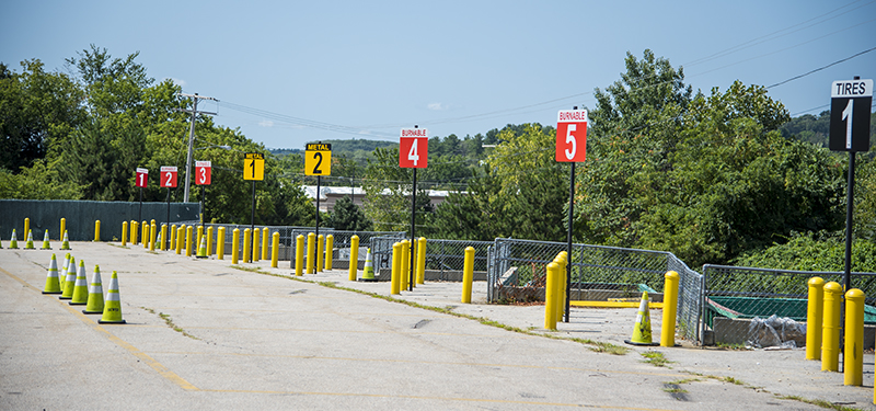 Numbered Bays at Residential Drop Off Center for Bulk Waste Items