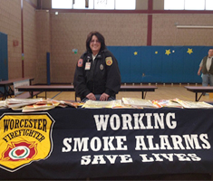 Working Smoke Alarms Save Lives Event Table with Lieutenant Annmarie Pickett