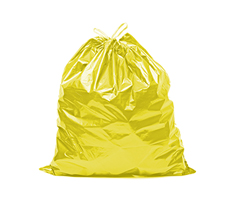 Yellow Trash Bag Filled and Tied