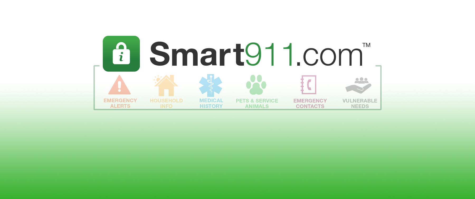 Smart911 Logo with Emergency Alert Icons