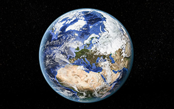 View of Earth with black sky