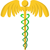 Public Health Icon of Snakes Around a Ceptor