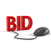 Word BID in Red Letters with Mouse Attached Icon