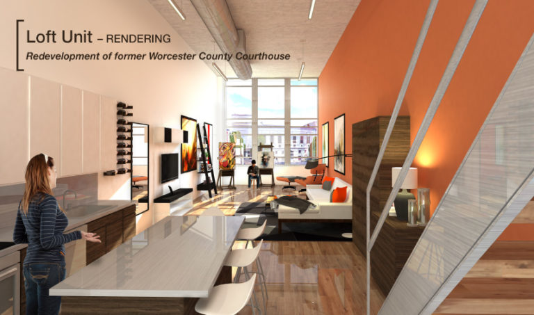 Rendering of Loft Unit at Former Courthouse