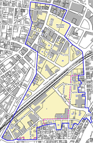 Map of Downtown Urban Renewal Revitalization Plan Area