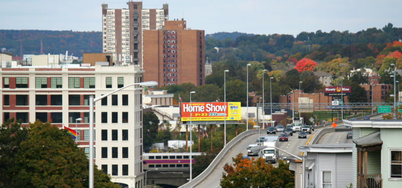 View of Interstate 290 by Osgood Bradley building