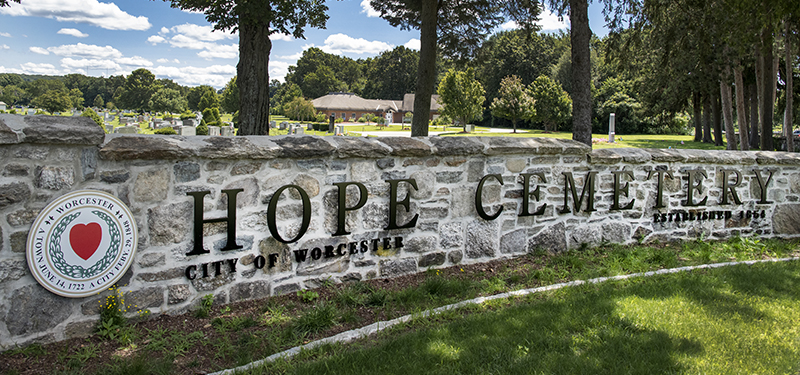 Sign at Hope Cemetery Main Entrance