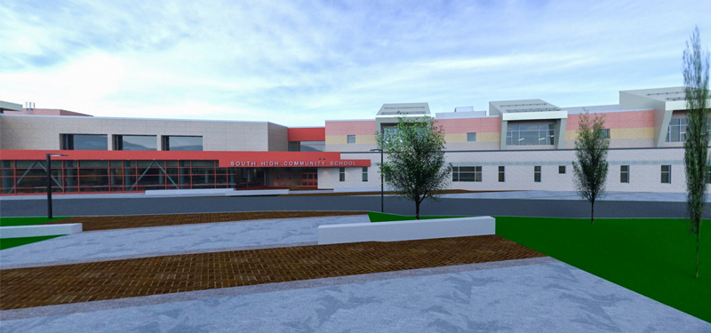 Artist Rendering of the New Entry for South High Community School