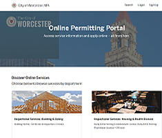 Screenshot of Online Permitting Portal Website Home Page