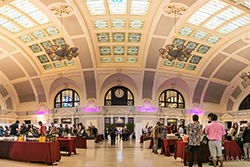 Tables and Specialty Lighting Set Up in the Grand Hall of Union Station