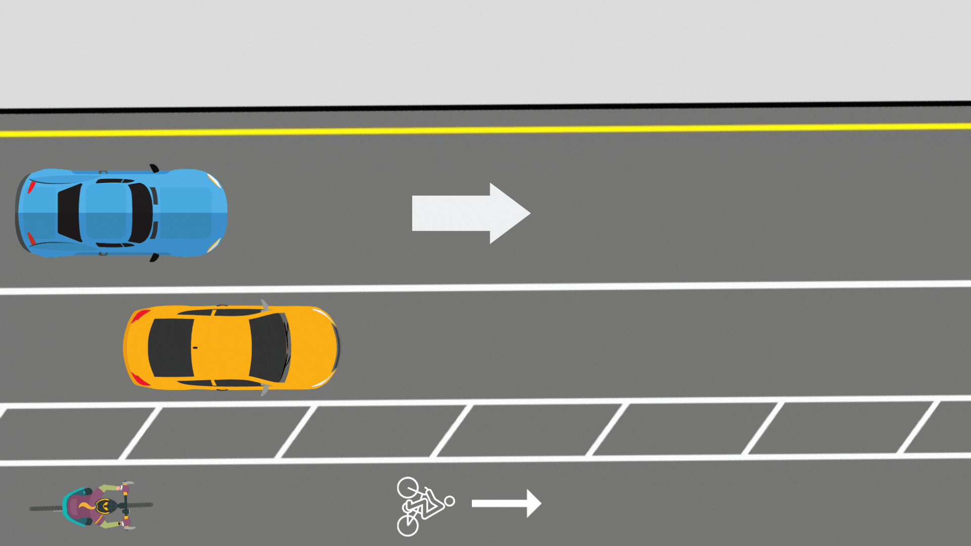 Animated GIF Showing Angry Cyclist and Car Parking in Bike Lane