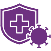Icon of a Shield and Virus Cell