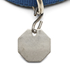 Graphic of Blue Dog Collar with a Silver Dog Tag Attached