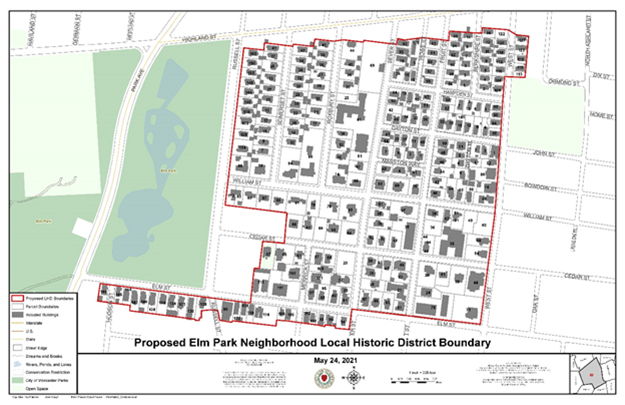 Proposed Elm Park Neighborhood Local Historic District Boundary Map Image
