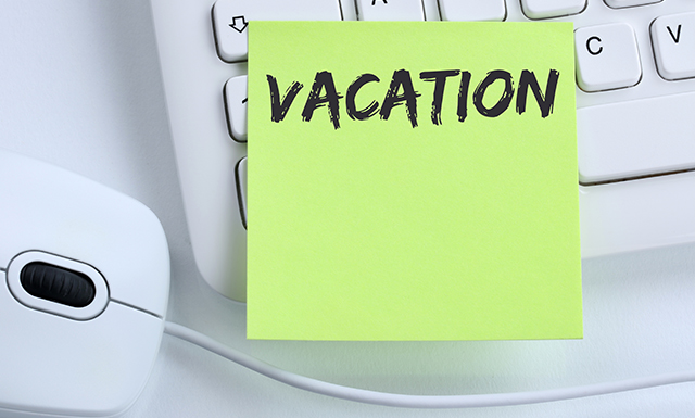 Sticky Note with Vacation Notice