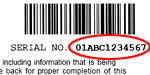 Census Serial Number and Barcode Example Circled in Red