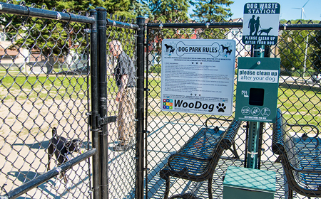 Entry Gate and Rules Sign for the Vernon Hill Dog Park