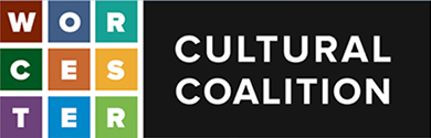 Worcester Cultural Coalition Logo with Block Letters on Left