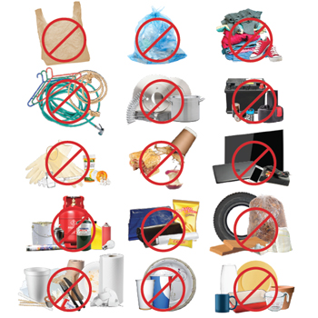Graphic of Unacceptable Recyclables