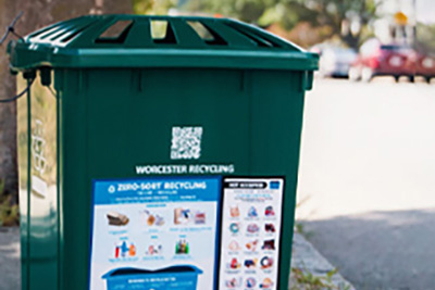 Green Worcester Recycling Bin