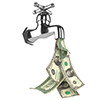 Dollars Flowing Out of a Sink Faucet Icon