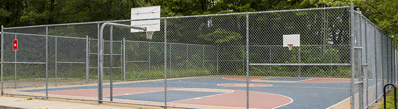 Fenced-In Basketball Court at Bell Hill Park
