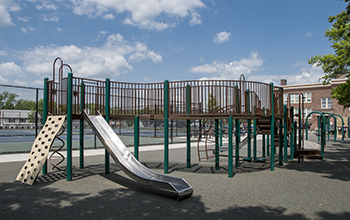 View of the Slide Area of the Burncoat Street Playground