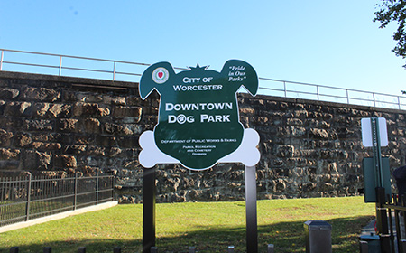 Sign for the Dwntown Dog Park