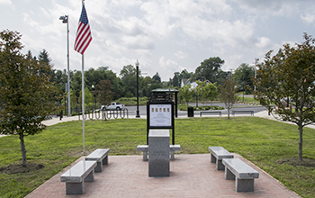 Indian Hill Park Memorial Benches, Plague and Flag