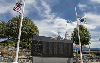 Black Granite Wall at the Korean War Memorial