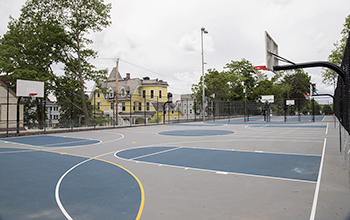 Basketball Court and Hoop at Oread Castle Park