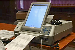 AutoMARK Terminal Being Used to Help Mark a Ballot