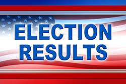 Election Results Text on American Flag