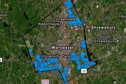 Screenshot of Potential Street Flooding Location Map Viewer