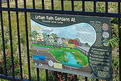Urban Rain Garden Sign at the Worcester Senior Center