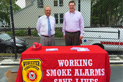 Working Smoke Alarms Save Lives Event Table with Mayor Petty and City Manager Augustus