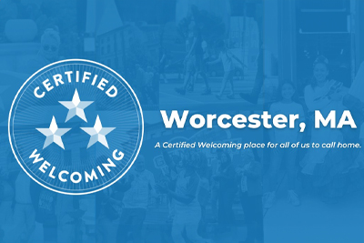 Certified 3-Star Welcoming Emblem with Text - A Certified Welcoming Place for All of Us to Call Home