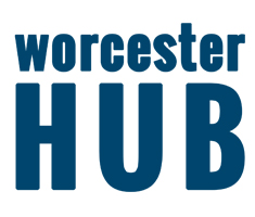 Worcester Hub Logo with Blue Text