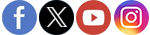 Facebook, X, YouTube and Instagram Icons