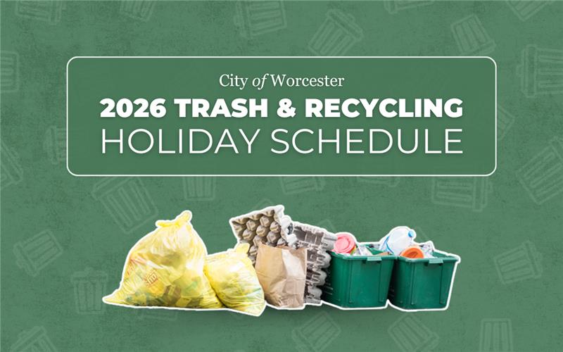 Graphic announcing the 2026 trash and recycling calendar