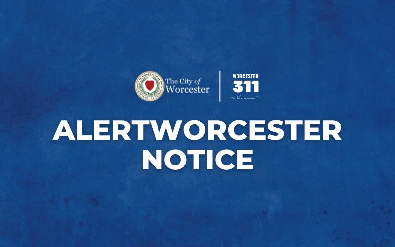 Graphic announcing a data breach of CodeRED, the service provider for ALERTWorcester 