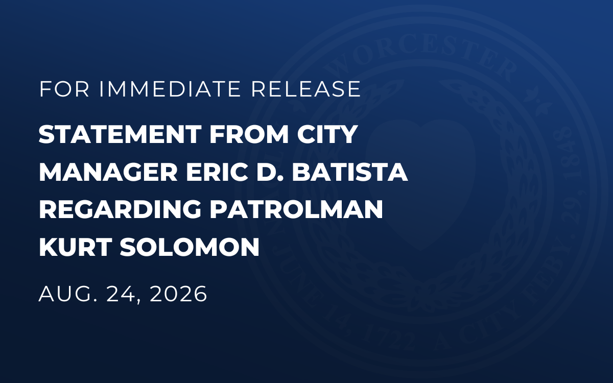A Blue background with white text reading "For Immediate Release Statement from Eric D. Batista Regarding Patrolman Kurt Solomon" 