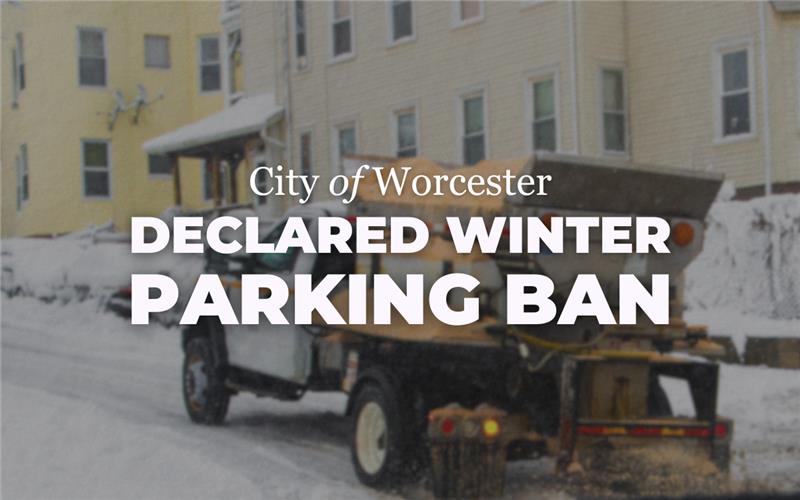 Photo announcing a declared winter parking ban