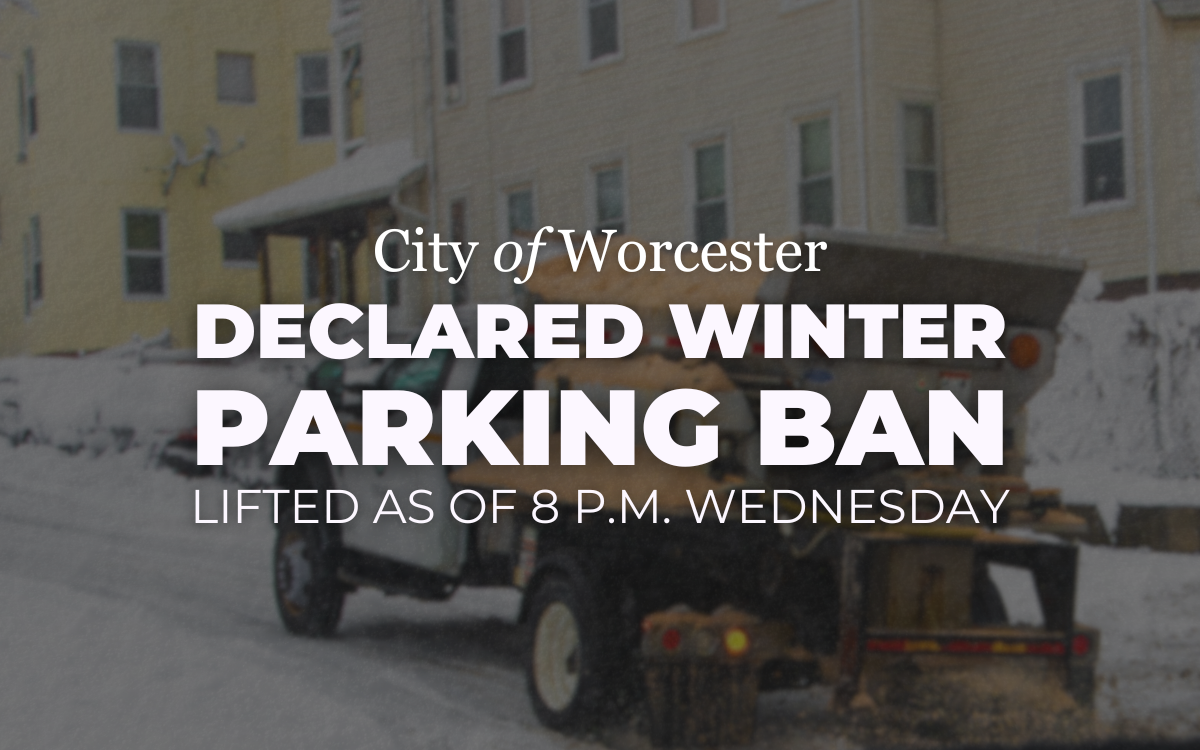 Graphic announcing that a declared winter parking ban has been lifted 
