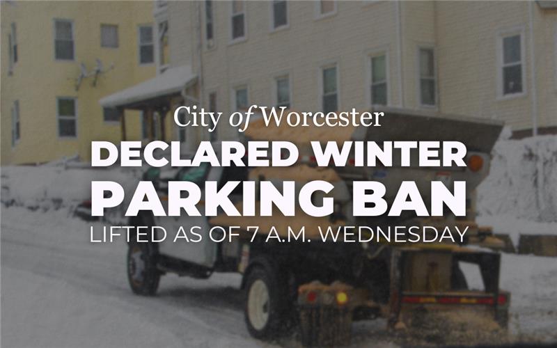 Graphic announcing lifting of the declared winter parking ban