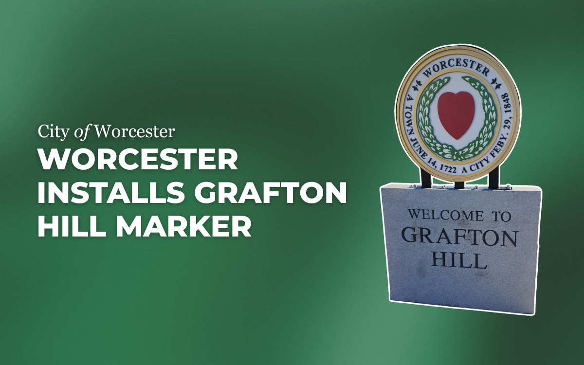 Graphic announcing the installation of a Grafton Hill neighborhood sign