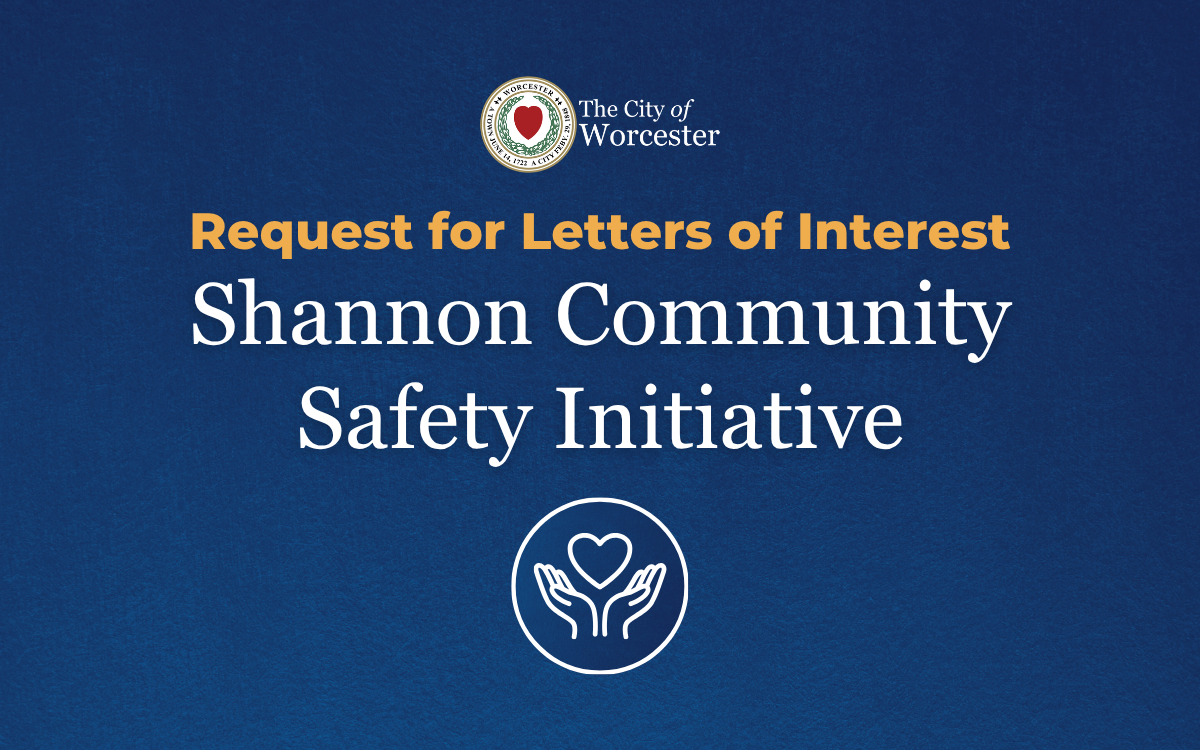 Blue graphic with text overlayed that reads, "Request for Letters of Interest Shannon Community Safety Initiative"