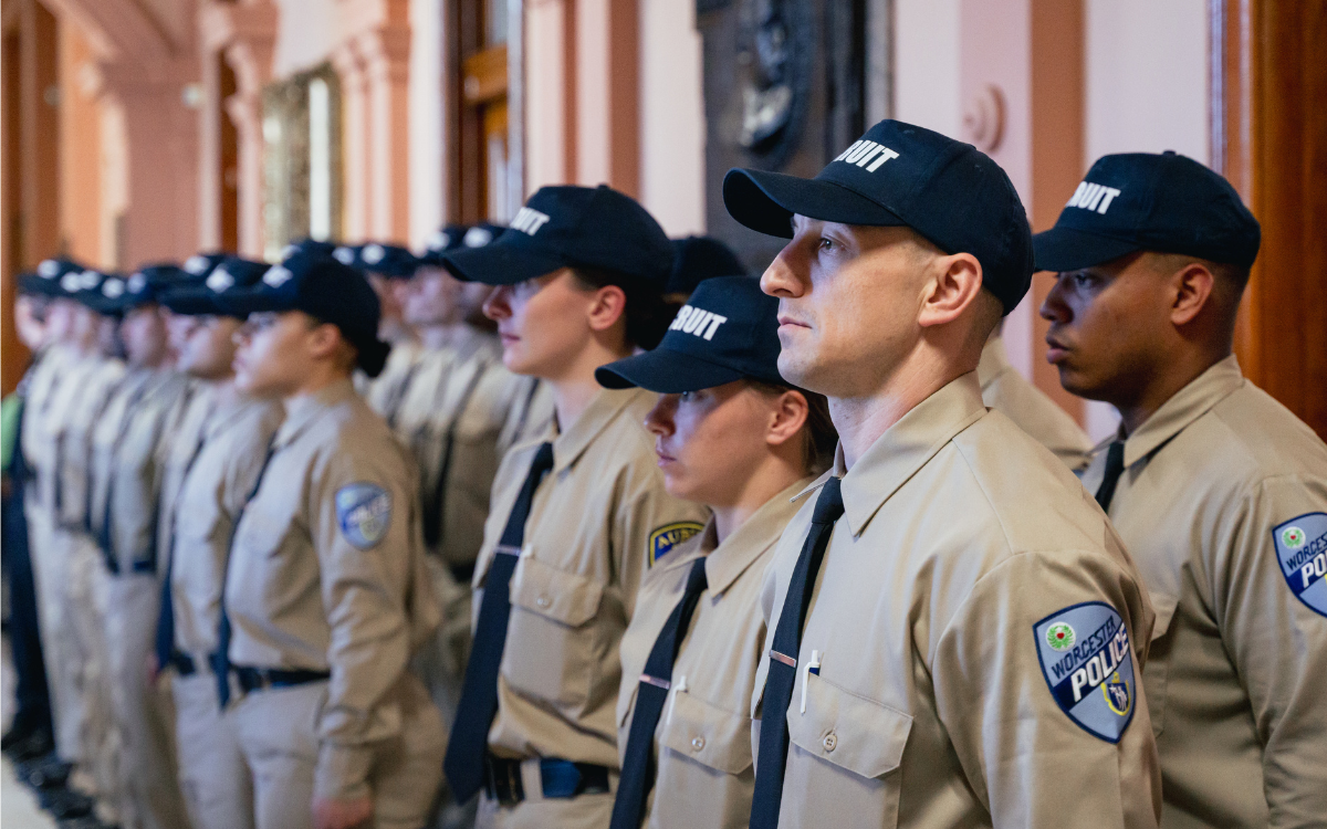 Photo of Worcester Police Department recruits