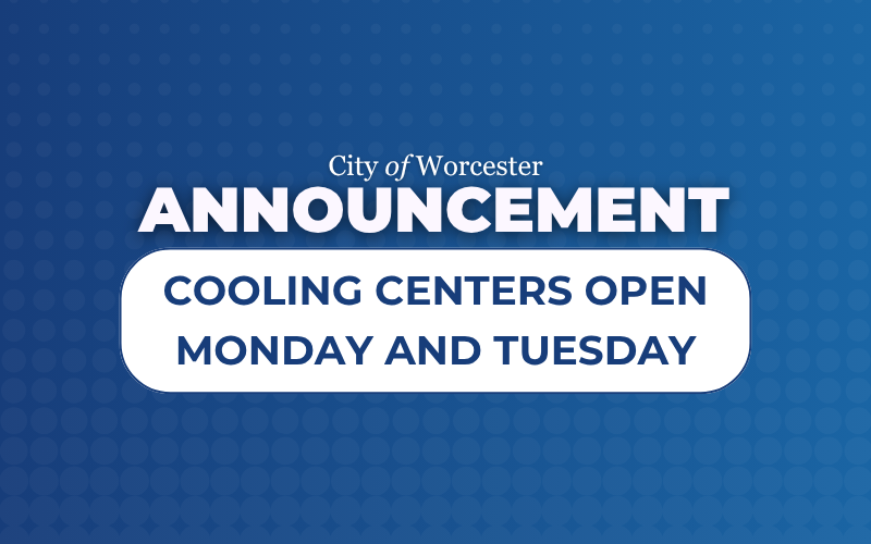 Graphic announcing the opening of cooling centers 