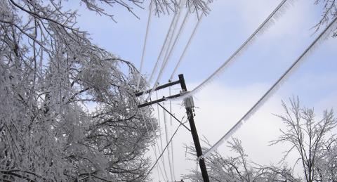Frozen wires during power outage